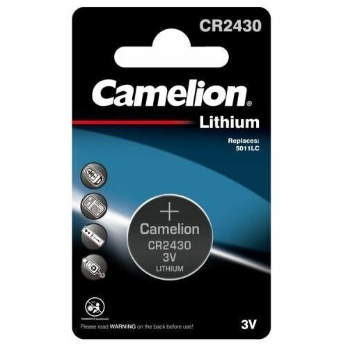 Элемент питания литиевый CR2430 BL-1 (блист.1шт) Camelion 3073