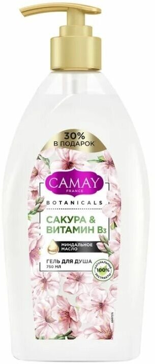 Camay гель для душа 750 мл BOTANICALS Японская сакура