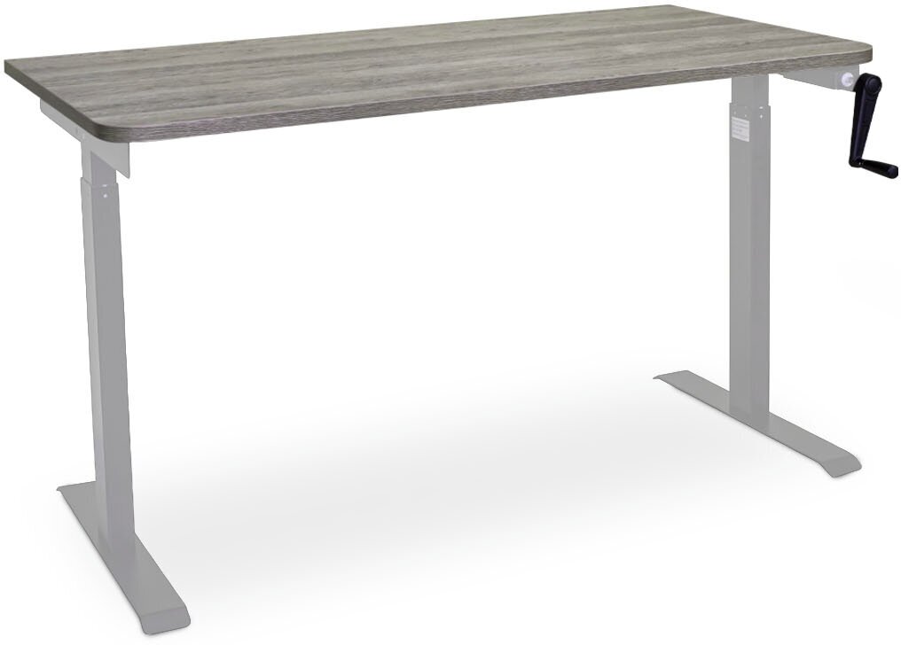 Офисный стол лофт для работы стоя и сидя LuxAlto, серый, столешница ЛДСП 140x60x2,5 см, модель подстолья М1 - фотография № 9