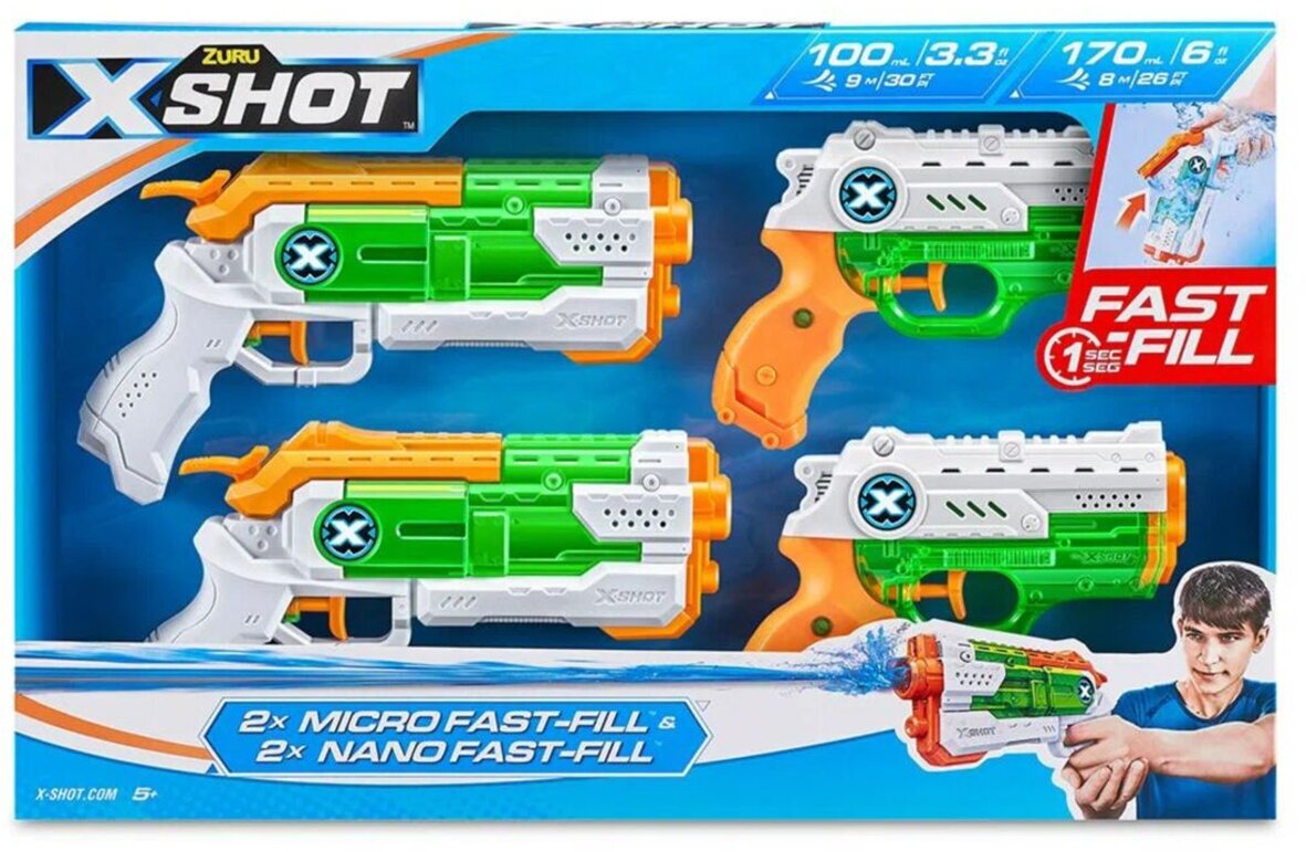 Водный Бластер игрушечный ZURU X-Shot Water Фаст Филл - фото №6