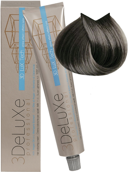 3Deluxe крем-краска для волос 3D Lux Tech, 7.11 насыщенный блондин пепельный, 100 мл