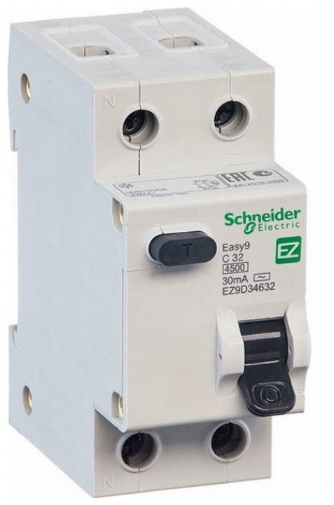 Дифференциальный автоматический выключатель Schneider Electric Easy9 2P 32А 30мА класс AC