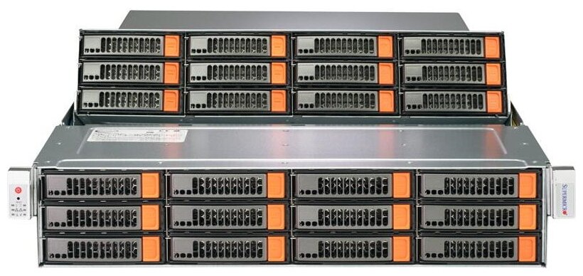 Сервер Supermicro SuperStorage 6029P-E1CR24H без процессора/без ОЗУ/без накопителей/количество отсеков 25" hot swap: 2/количество отсеков 35" hot swap: 24/2 x 1600 Вт/LAN 1 Гбит/c