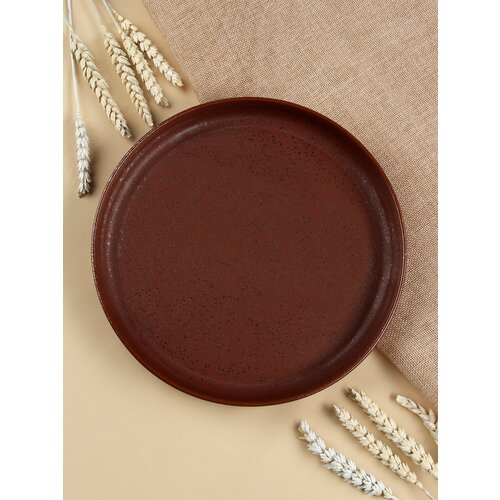 Сервировочная тарелка ROSSI из керамики, 23 см / Цветная тарелка для десертов / Дизайнерская посуда