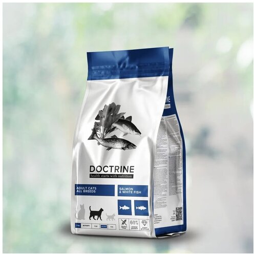 Doctrine сухой беззерновой корм для кошек с лососем и белой рыбой, 3 кг