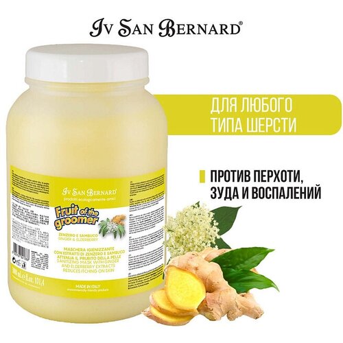 Iv San Bernard ISB Fruit of the Groomer Ginger&Elderbery Шампунь для любого типа шерсти против раздражений и перхоти, 3,25 л.