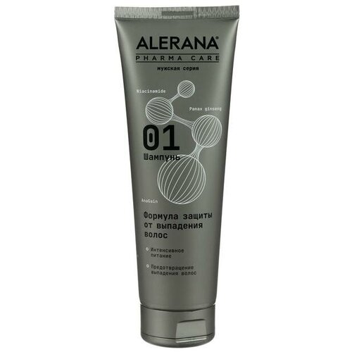 Шампунь для волос мужской Alerana Pharma Care, формула защиты от выпадения волос, 260 мл