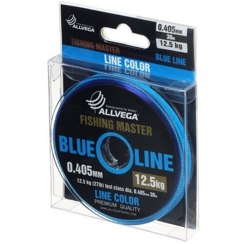 леска монофильная allvega fishing master 30м 0 181мм 2 9кг голубая Леска монофильная ALLVEGA Fishing Master 30м 0,405мм, 12,5кг, голубая 9335950