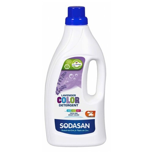 Жидкость для стирки SODASAN для цветных тканей Лаванда, 1.5 л, 1.5 кг, бутылка
