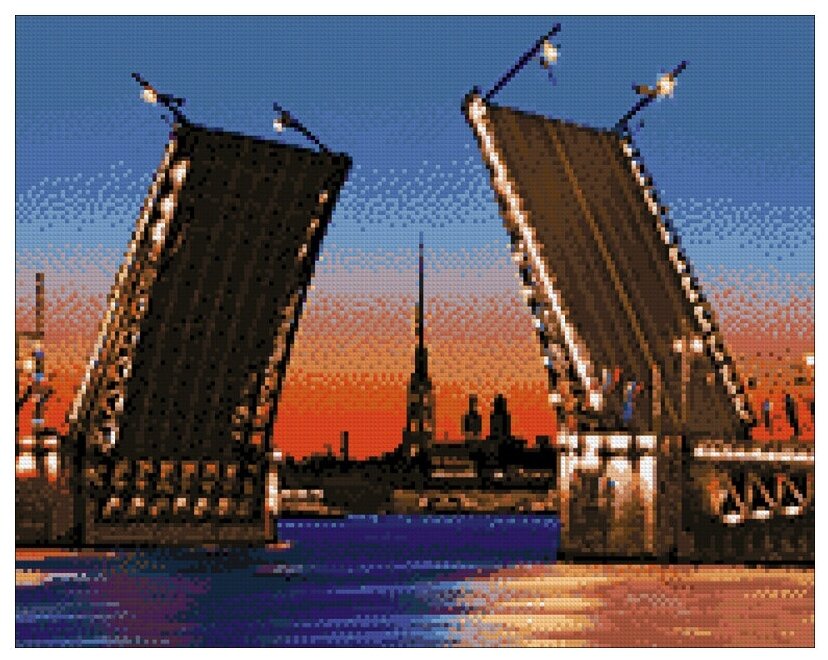 Алмазная мозаика Гранни «Дворцовый мост» (40х50 см, полная выкладка, квадратные стразы)