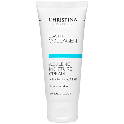 ELASTIN COLLAGEN AZULENE MOISTURE CREAM WITH VITAMINS A, E & HA FOR NORMAL SKIN Увлажняющий крем c витаминами А, Е и гиалуроновой кислотой для нормальной кожи «Эластин, коллаген, азулен», 60 мл