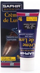 Крем тюбик с губкой Saphir Creme de luxe sphr0023 для гладкой кожи, цвет черный, 75мл