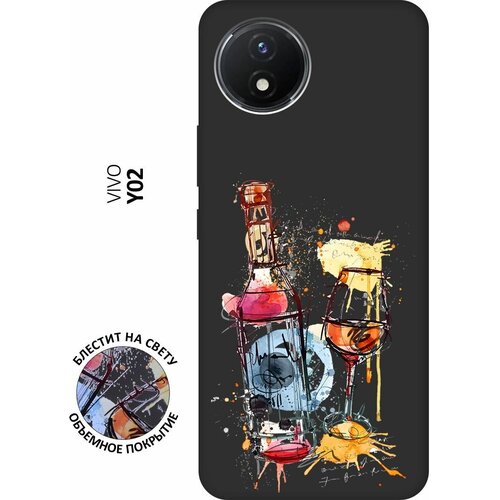 Матовый Soft Touch силиконовый чехол на Vivo Y02, Виво У02 с 3D принтом Aquarelle Wine черный силиконовый чехол на vivo y02 виво у02 с 3d принтом aquarelle wine прозрачный