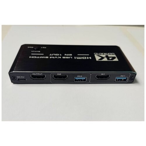 Переключатель KVM switch HDMI+USB 2-1. Для 2х ПК на 1 монитор. HDMI v.2.0b, 2k-4k