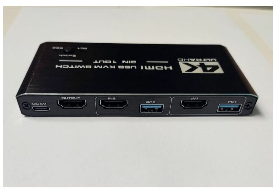 Переключатель KVM switch HDMI+USB 2-1. Для 2х ПК на 1 монитор. HDMI v.2.0b, 2k-4k