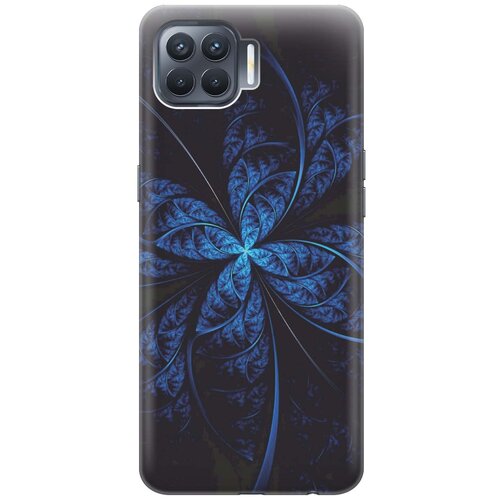 фото Re:pa чехол - накладка artcolor для oppo reno4 lite с принтом "темно-синяя абстракция"