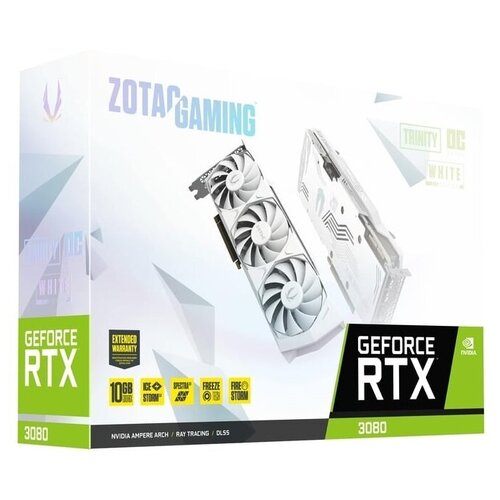 Видеокарта ZOTAC GAMING GeForce RTX 3080 Trinity OC 10GB ZT-A30800K-10PLHR Белая 7350000₽