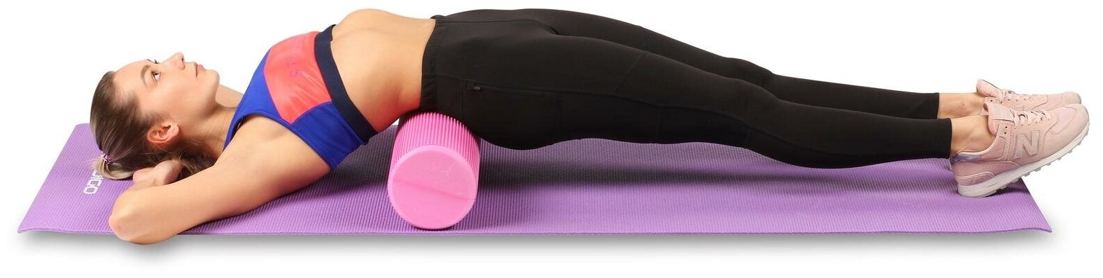 Ролик массажный для йоги INDIGO Foam roll IN023 15*90 см Синий - фото №4