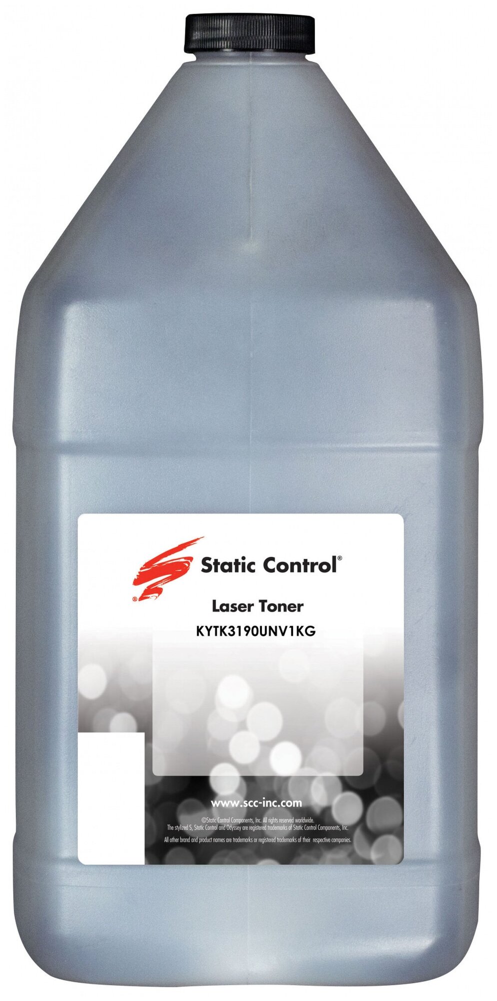 Тонер Static Control KYTK3190UNV1KG черный флакон 1000гр.