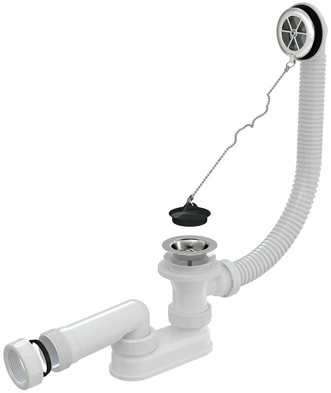 фото Слив-перелив для ванны Alcadrain AG210112160 хромированный