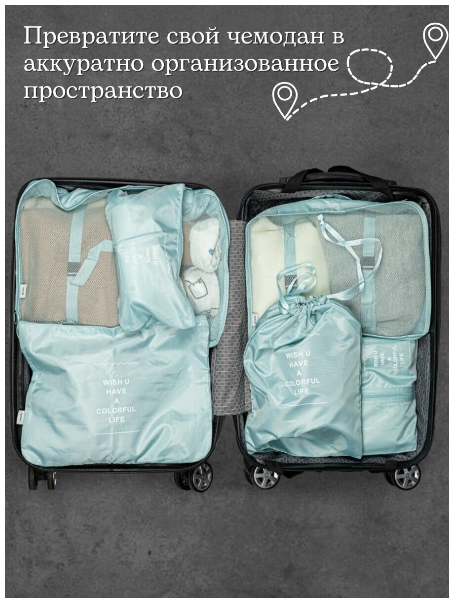 Органайзер для чемодана набор дорожный органайзер для одежды - фотография № 9