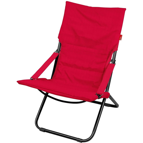 Кресло-шезлонг складное с мягким матрасом до 120 кг, ННК4/R винный / Кресло для кемпинга, отдыха, рыбалки / Кресло туристическое