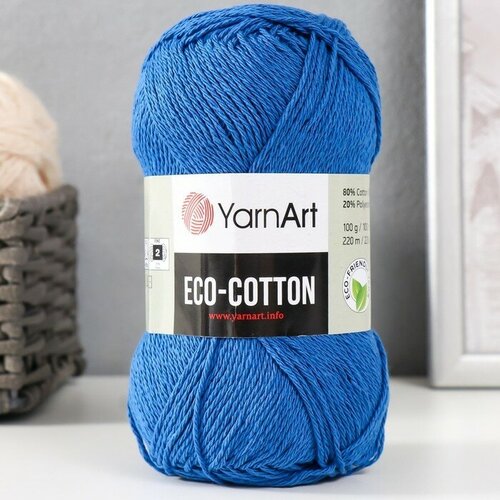 Пряжа YarnArt Eco-Cotton 80% хлопок, 20% полиэстер 220 м, 1 шт, 100 г, 774 василек (9554824)