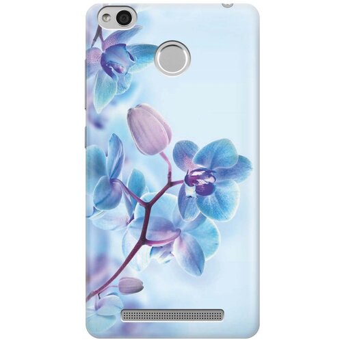 фото Cиликоновый чехол на xiaomi redmi 3 pro / сяоми редми 3 про с принтом "синий цветок на синем" gosso