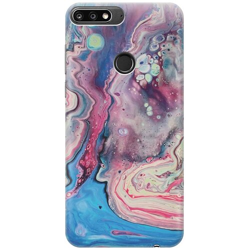 фото Cиликоновый чехол на huawei nova 2 lite / хуавей нова 2 лайт с принтом "разноцветный мрамор" gosso