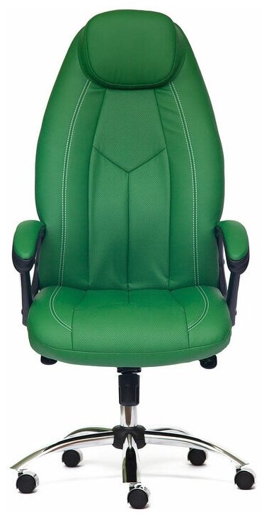 Кресло компьютерное Tetchair BOSS (хром) зеленый перфорированный