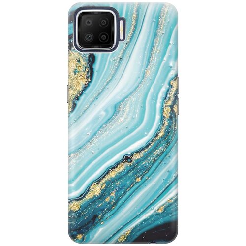 фото Cиликоновый чехол на oppo a73 / оппо а73 с принтом "green marble" gosso