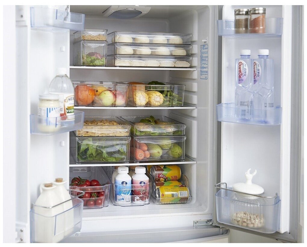 Контейнер-органайзер для холодильника прозрачный Homsu, 30х10х10 см - фотография № 3