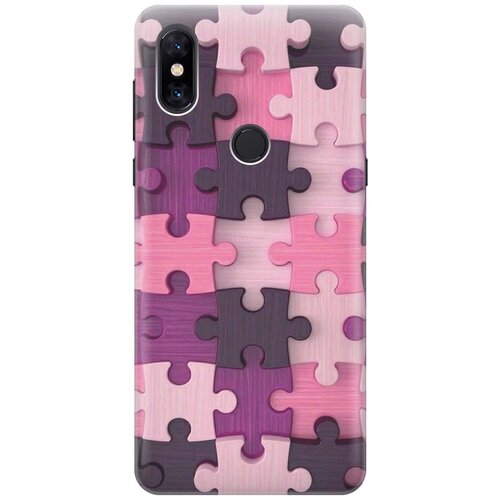 фото Cиликоновый чехол на xiaomi mi mix 3 / сяоми ми микс 3 с принтом "сиреневый паззл" gosso