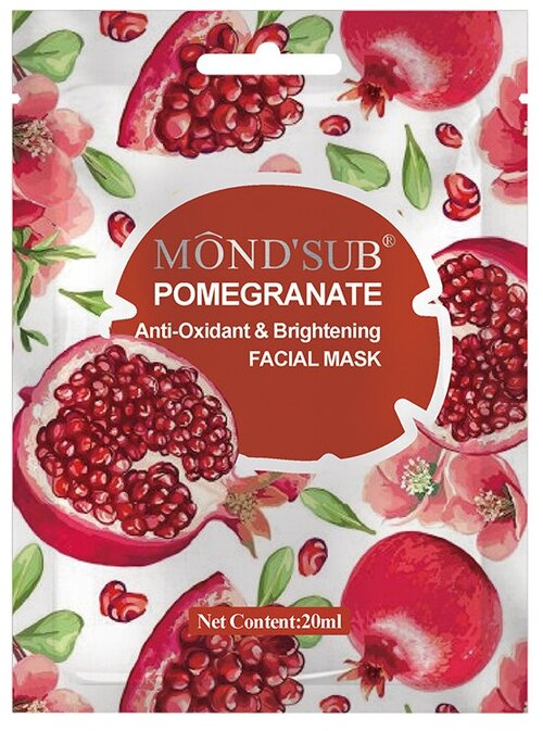 Маска для лица MondSub Pomegranate Anti-Oxidant & Brightening Facial Mask 20 г