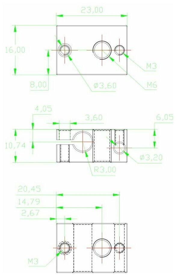 Нагревательный блок E3D V6 (new)