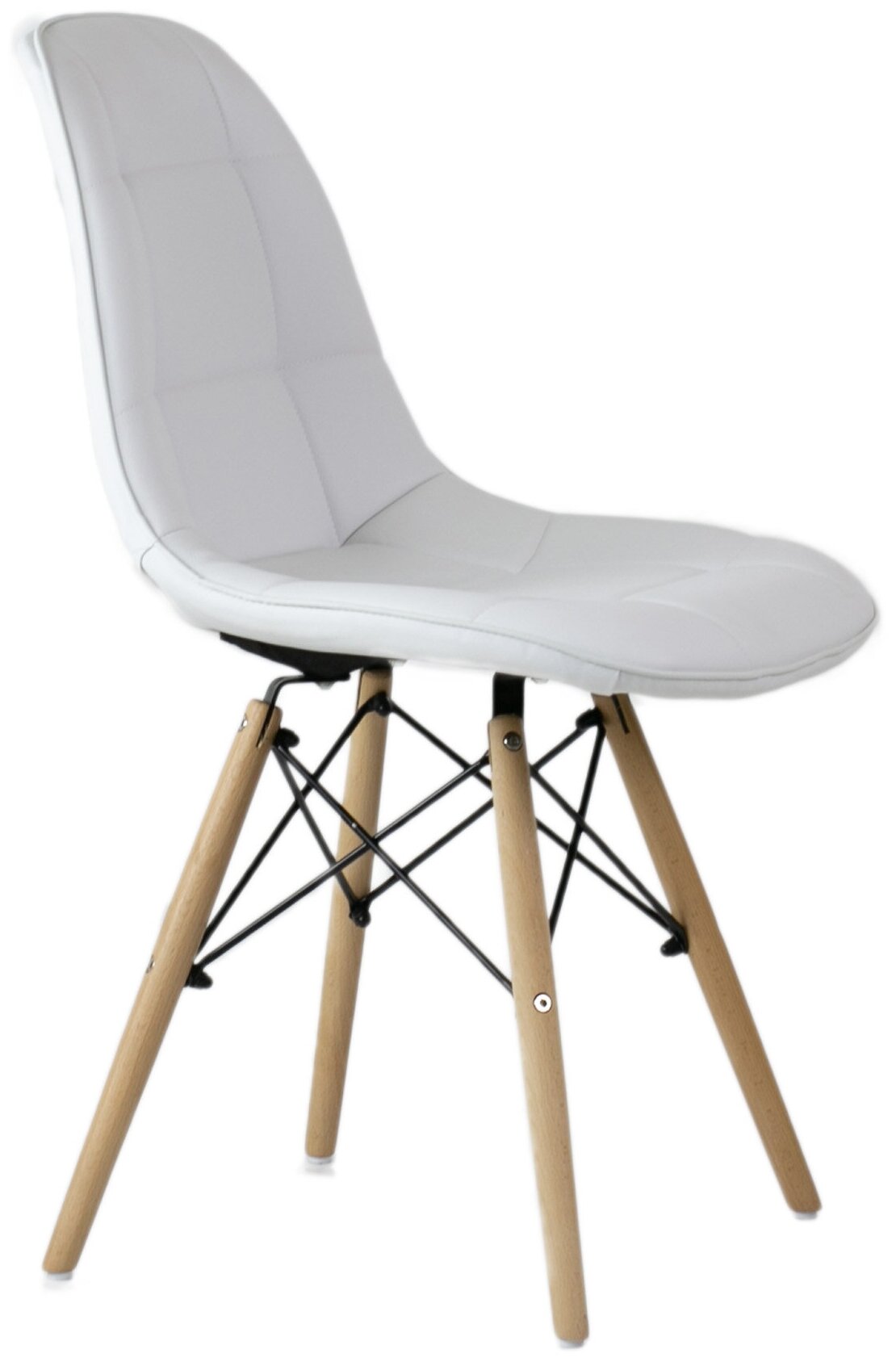 Стул Barneo N-43 Pulsante белый, натуральное дерево, Eames style