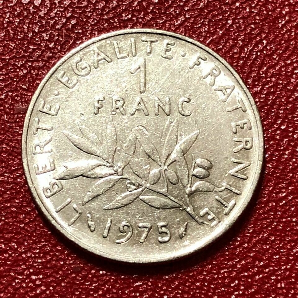 Монета Франция 1 франк 1975 год #4-5