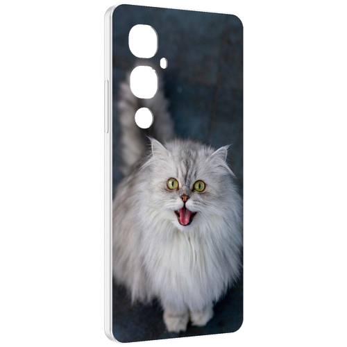 Чехол MyPads порода кошки британская длинная для Tecno Pova 4 Pro задняя-панель-накладка-бампер