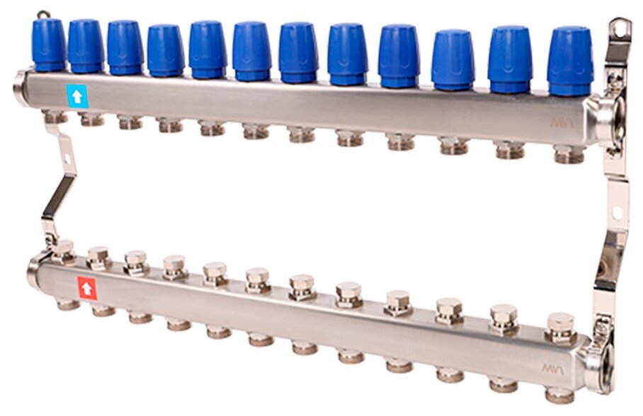 Коллекторная группа MVI 1"-3/4" ЕК, без расходомеров, 12 выходов
