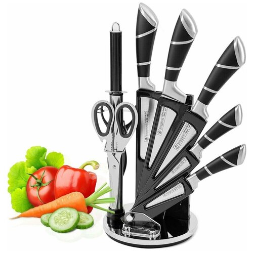 Набор кухонных ножей c подставкой акриловой 
