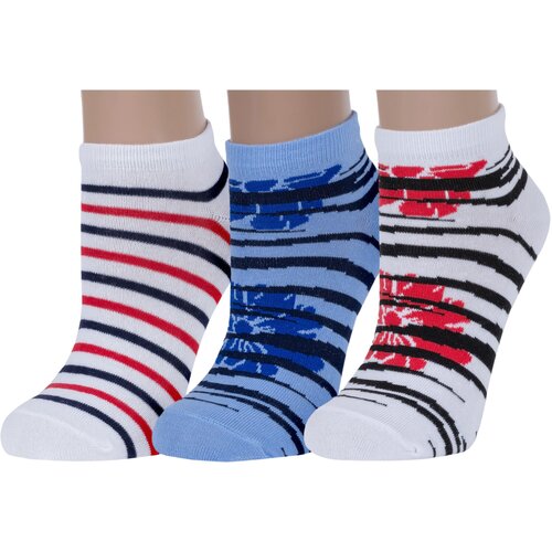 фото Комплект из 3 пар женских носков борисоглебский трикотаж микс 9, размер 23-25