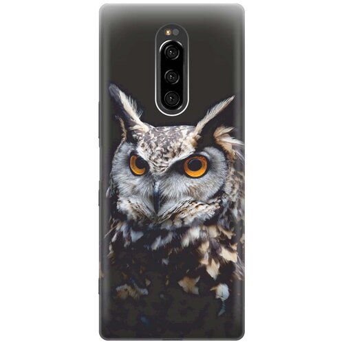 фото Re:pa накладка transparent для sony xperia 1 / xz4 с принтом "сова на темном фоне"