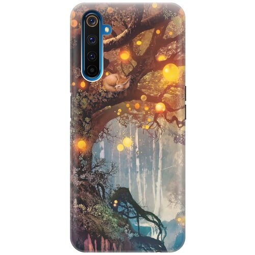 фото Cиликоновый чехол на realme 6 pro / рилми 6 про с принтом "лиса на древе" gosso