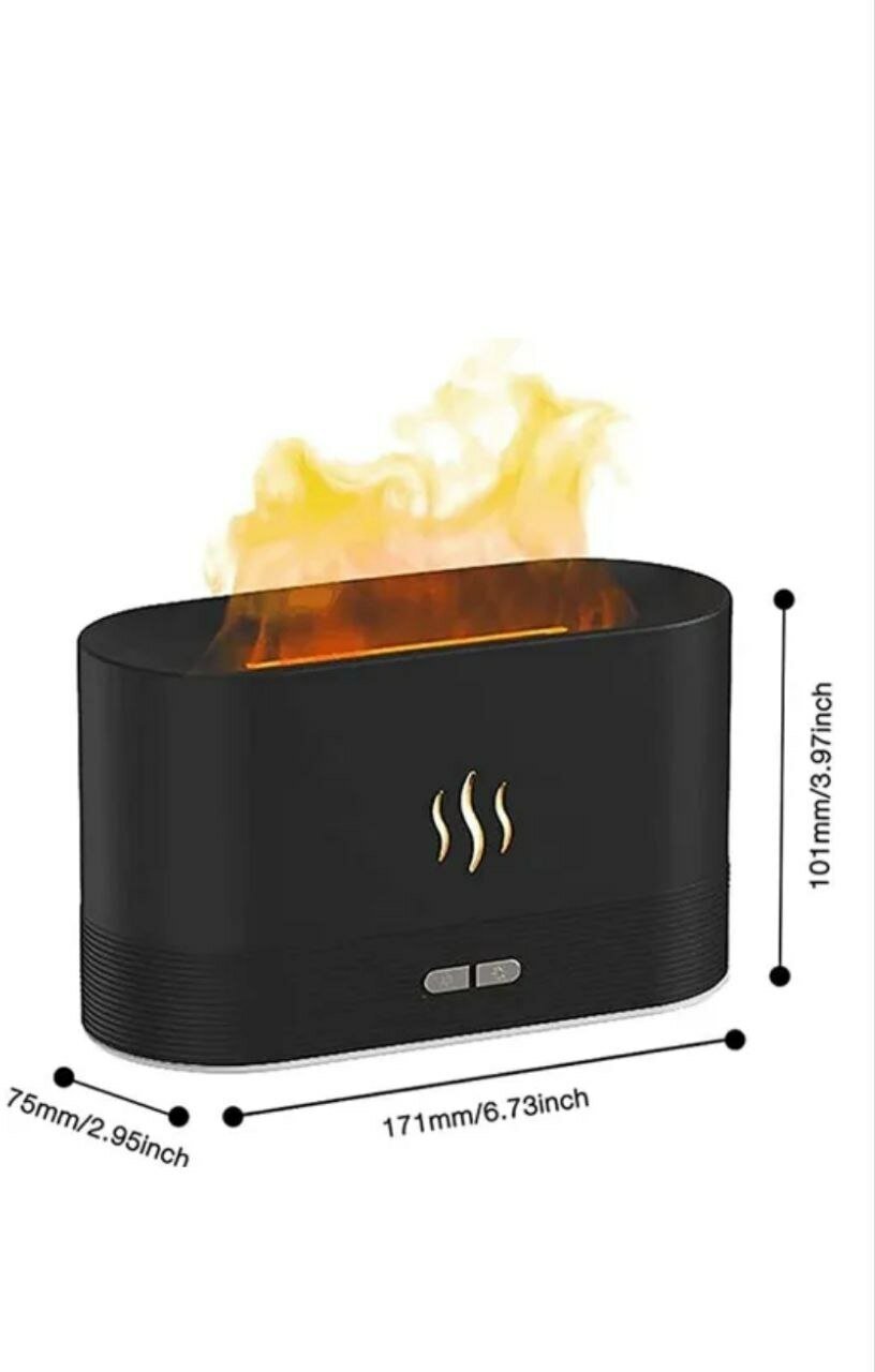 Освежитель воздуха электрический / Увлажнитель воздуха ультразвуковой для дома аромадиффузор с эффектом огня пламени/ мини камин, ночник - фотография № 3