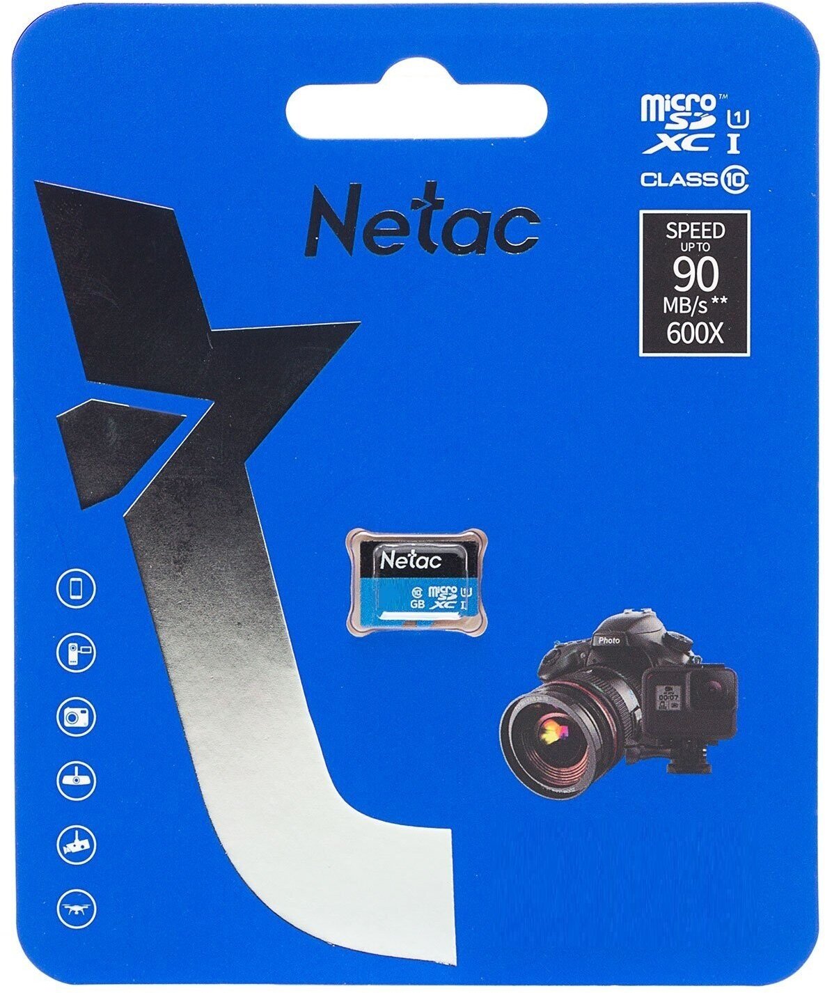 Карта памяти 16GB Netac microSDHC (с SD адаптером) 80MB/s - фото №4