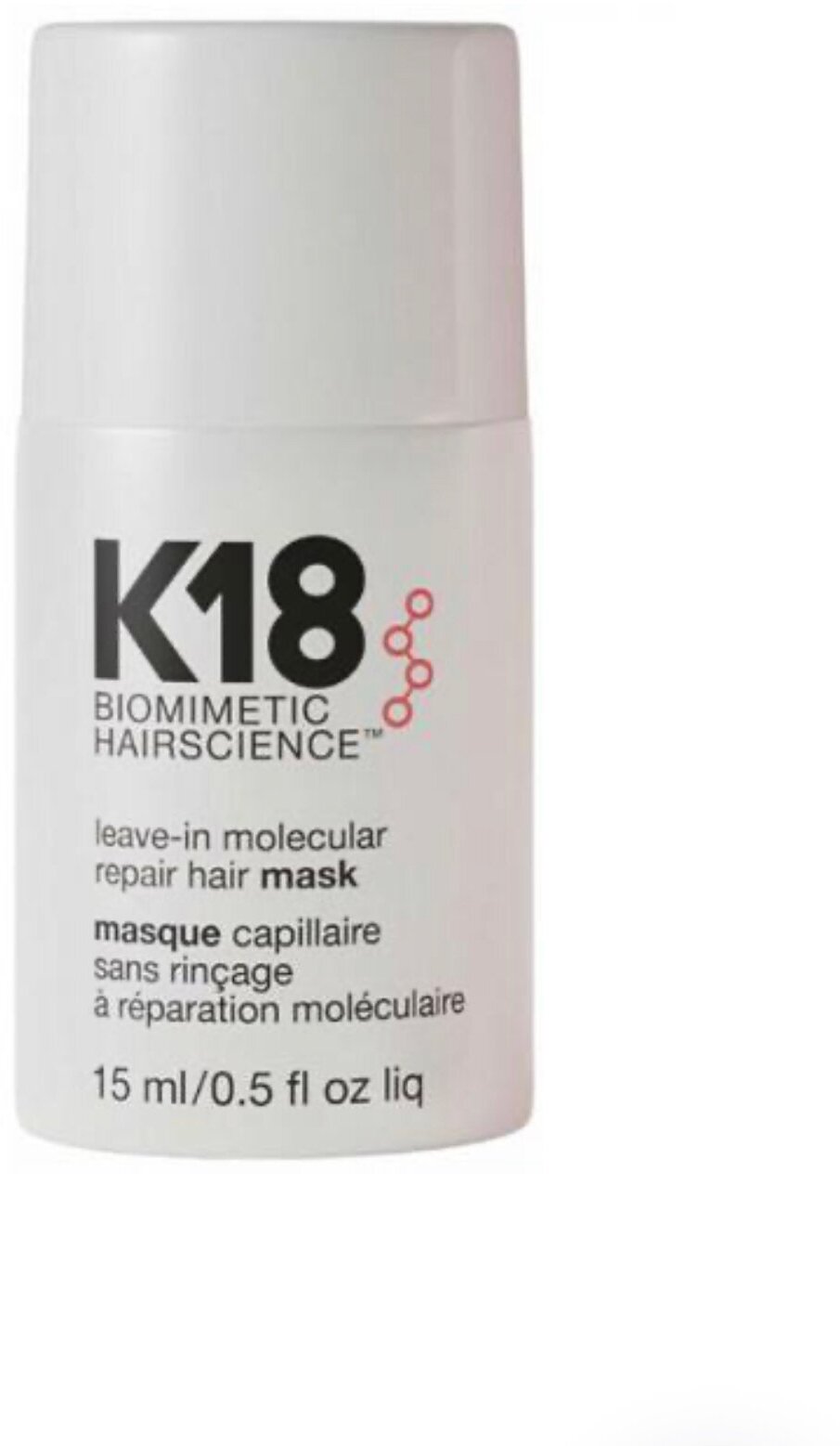 Маска несмываемая K18 для молекулярного восстановления волос, 15 мл