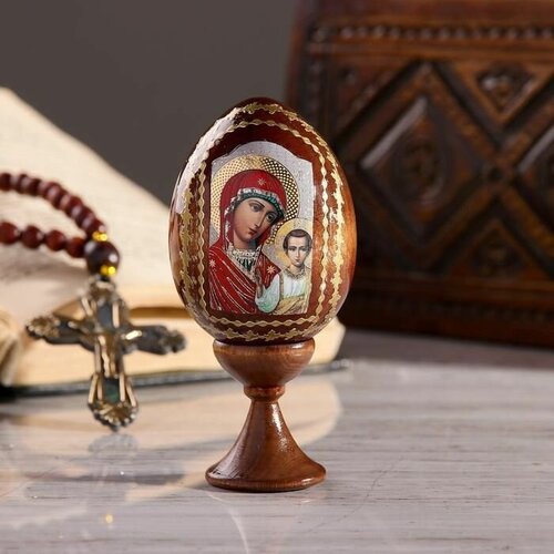 Сувенир Яйцо на подставке Казанская Божья Матерь, 9 см доброе дерево яйцо на подставке деревянное декупаж 9 8 5х5 4 5 см