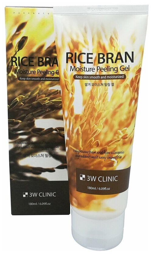 Пилинг-скатка с рисовыми отрубями 3W Сlinic Rice Bran Moisture Peeling Gel, 180 мл