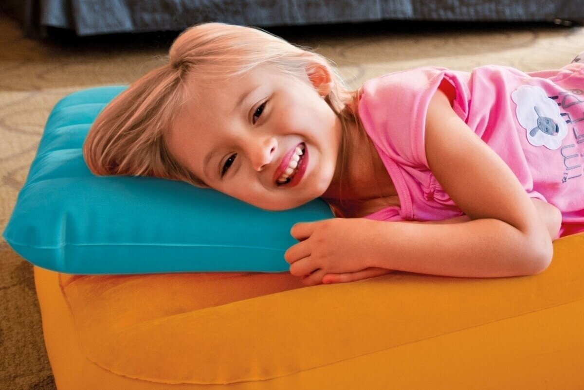 Надувная подушка для детей Intex (Интекс), голубая (68676) - фотография № 3