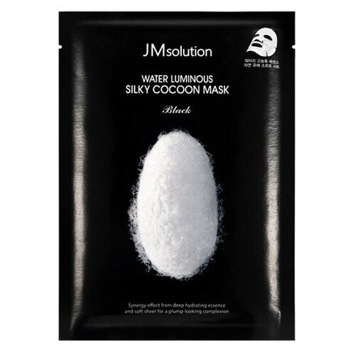 фото Jmsolution маска для лица с протеинами шелка - water luminous silky cocoon mask black, 30мл